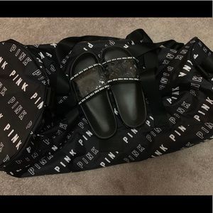 Victoria secret pink ruffle and slides